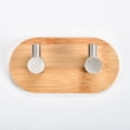 thumbnail image 2 of Gancho adhesivo, ganchos de pared para baño, toallero, gancho para cocina, dormitorio, bambú y acero inoxidable., 2 of 3