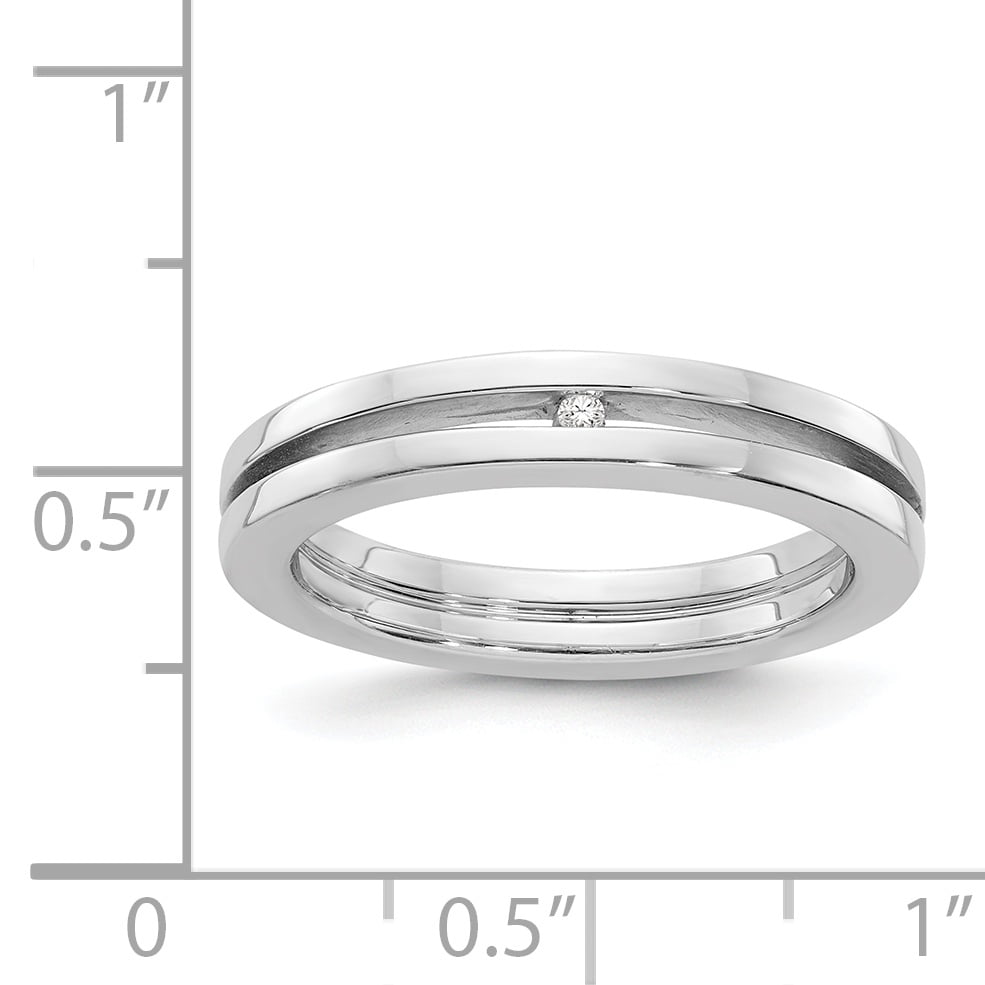 Diamond Band Ring Fine Jewelry For Women Gift Set 925 Sterling Silver .01ct