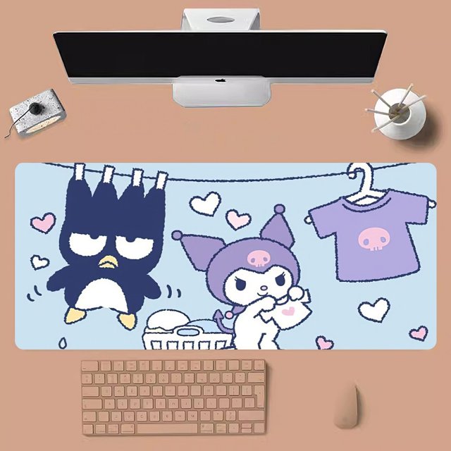 Cute Kuromi Mousepad Large Gaming Compute Gamer PC Keyboard Mouse Mat