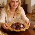 thumbnail image 4 of Gold Metal Serving Dish with Acrylic Dome - 20cm Eid & Party Dessert Tray, Cake Stand with Star & Moon Design for Candy, Turkish Delight, Home Decor, 4 of 5