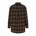 thumbnail image 4 of Patlollav Womens Spring Autumn Lapel Tops Long Sleeve Plaid Shirt Jacket, 4 of 6
