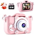thumbnail image 2 of Cámara Digital para Niños,Cámara para Niños con Pantalla a Color 2.0 IPS HD y Tarjeta de Memoria de 32 G,Adecuada para Regalos de cumpleaños y Navidad para niños y niñas(Gatito Rosa),Unicornios rosas, 2 of 16