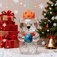 thumbnail image 6 of Bear Glass Cold Cup with Straw, 20oz Iced Coffee Cup, Holiday Edition, Durable Glass, Perfect for Cold Beverages & Christmas Gifts,(1 Bear Cup with Straw), 6 of 9