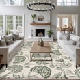 thumbnail image 5 of Green Retro Floral Washable Area Rug 8 x 10 ft Farmhouse , Soft Non Slip Rugs Stain Repellent Indoor Felt Carpet for Living Dining Room Bedroom Home Office, 5 of 9