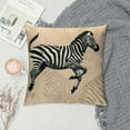 thumbnail image 2 of Designer Animal Print Velvet Throw Pillow CoverLight Yellow Checkered Zebra Pattern,Decorative Square Pillowcases Cushion for Bed Living Room Outdoor Car,, 2 of 5