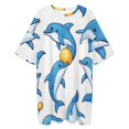 thumbnail image 3 of Dolphins Sleepshirts For Sleeping Travels Loose Sleepdress Pajama Dress Soft Nightdress Sleepwear, 3 of 7