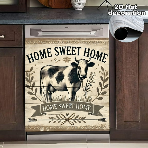 1Pc Dishwasher Magnet Cover, Home Sweet Dishwasher Magnet Sticker Fridge Panel Decal for Home Kitchen Decor, 23x26 in