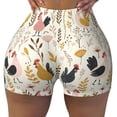 thumbnail image 2 of Lsque Cartoon Chickens Pattern High Waisted Biker Shorts for Women-Tummy Control Fitness Athletic Workout Running Yoga Gym Shorts,Moisture-Wicking-Large, 2 of 9