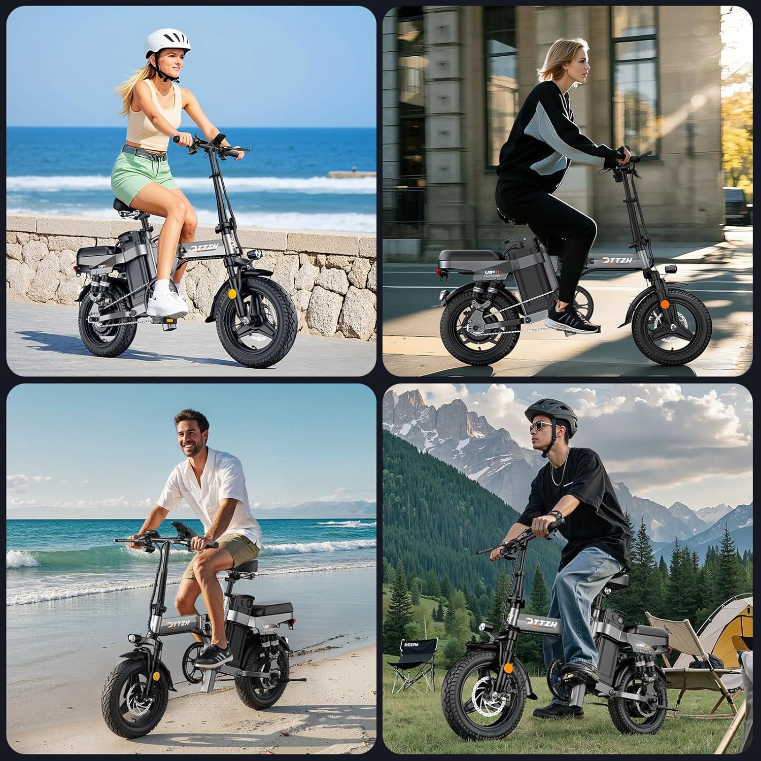 1000W Folding Ebikes for Adults, 28MPH Foldable Electric Bike, 14" 750W Motor Folding Electric Bicycle, 48V 15Ah UL 2849 Certified, 60 Miles Range E Mountain Bike (Black)