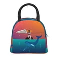 thumbnail image 2 of Haiem Lighthouse and Whale Printed Lunch Bag Women, Lunch Box Lunch Bag for Women, Small Leakproof Cute Lunch Tote Large Capacity Reusable Insulated Cooler Lunch Container, 2 of 6