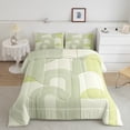 thumbnail image 2 of Manfei Green Stripes Bedding Comforter Set,Abstract Geometric Lines Twin Comforter Sets,Minimalist Stripe Bedding Set For Girls Kids,Microfiber Bedroom Decor Reversible,2-Piece, 2 of 8