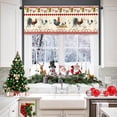 thumbnail image 6 of Rustic Rooster Vintage Kitchen Curtain Valance 54W x 18H Rod Pocket Retro Chicken Red Plaid Country Farm Raural Window Treatment for Living Room Bedroom Bathroom, 6 of 7