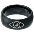 thumbnail image 2 of Tungsten Looking Seeing Eye Band Ring 8mm Men Women Comfort Fit Black Dome Polished, 2 of 4
