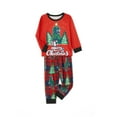 thumbnail image 4 of Family Matching Christmas Pajamas, Baby Romper/Letter Christmas Tree Dinosaur Print Long Sleeve Tops Plaid Pants Sleepwear Set, 4 of 9