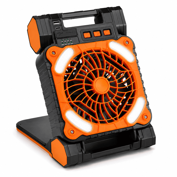 Solar Camping Fan With LED Lantern