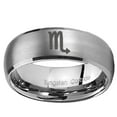 thumbnail image 2 of Tungsten Scorpio Horoscope 8mm Brushed Gray Dome Polished Edges Men Ring, 2 of 2