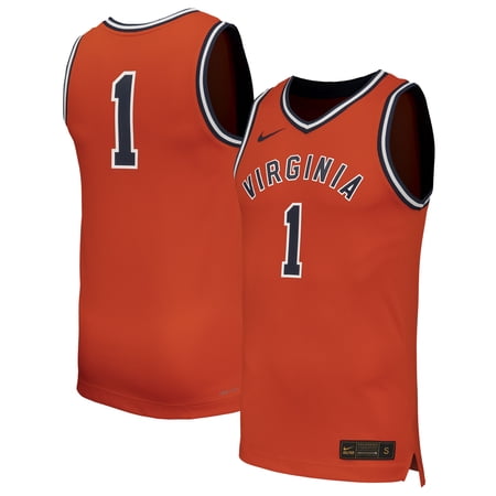 Men's Nike #1 Orange Virginia Cavaliers Throwback Replica Basketball Jersey