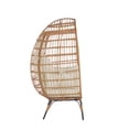 thumbnail image 4 of Oversized Outdoor Wicker Egg Chair, 360lbs Capacity Egg Shaped Outdoor Lounge Chair with Water Resistant Cushion, Hand-Woven Basket Patio Chair for Porch/Balcony/Garden/Lawn, 4 of 9