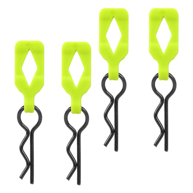 4 Uds. Pinzas metálicas para carrocería de telemando para modelo de telemando 1:10, accesorios de repuesto Verde CUTICAT Clips de carcasa de coche RC