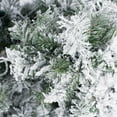thumbnail image 6 of Vickerman 7.5' Flocked Utica Fir Slim Artificial Christmas Tree, Clear Lights, 6 of 7