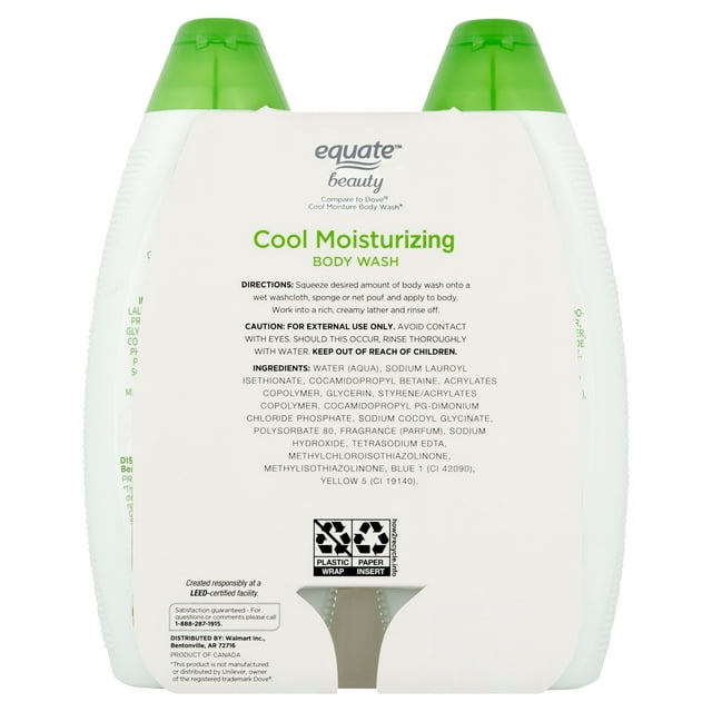Equate Beauty Cool Moisture Body Wash, 44 fl. Oz.