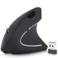 thumbnail image 1 of Mouse Ergonómico Inalámbrico Recargable Negro con Diseño de 6 Botones y 3 DPIs Ajustables, 1 of 8