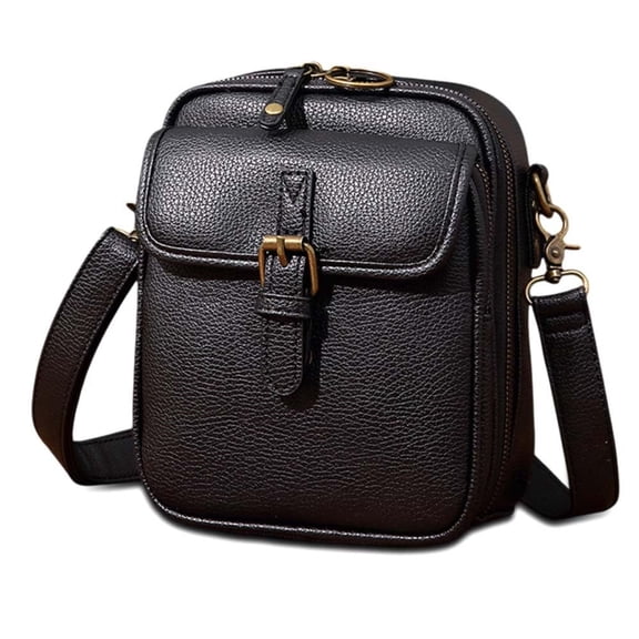Sanityiny Crossbody Leather Bag RFID, Small Vegan Leather Crossbody Purse for Women with Built-In Wallet, 10 Card Slots, Dual Zipper Compartments and Adjustable Strap
