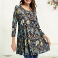 thumbnail image 4 of ENMAIN Women's Plus Size Tunic Tops 3/4 Sleeve Dressy Blouses Casual Paisley Floral Swing Shirts, 4 of 8