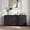 Black, variant on ReNest 62" Curved Sideboard Buffet Cabinet, 4 Door Modern Storage Console Table with Adjustable Shelves, Wood Credenza for Dining Room Living Room Entryway, Black