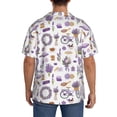 thumbnail image 5 of Xecao offers the Lavender Flowers for Men's Casual Short-sleeved Shirt, a button-up collared shirt with a pocket, perfect for beach vacations and yacht travel in the 3X-Large size., 5 of 7