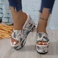 thumbnail image 2 of Bmisegm Women's Summer Fashion Retro Open Toe Slope Heel Thick Bottom Beach Outer Wear Large Size Sandals Slippers Womens Sandals Summer White 9, 2 of 5