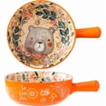 thumbnail image 1 of Ceramic Large Capacity Bowl With Handle Handheld Yogurt Cup For Kitchen, 1 of 8