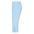 thumbnail image 4 of Audhol Capri Leggings for Women, Leggings for Women Summer High Waist Pant Knee Length Slim Fit Yoga Cropped Trouser Yoga Pants Blue2 S, 4 of 6