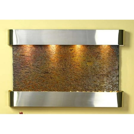 Natural Slate Water Wall - Adagio Sunrise Springs Fountain w/ Rajah Natural Slate in Stainless Steel Finish
