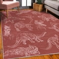 thumbnail image 3 of Jurassic Decorative Rug, Arrangement of Various Dinosaurs Illustrations Skeleton Biology Historic, Quality Carpet for Bedroom Dorm and Living Room, 6 Sizes, Dark Pink, by Ambesonne, 3 of 4