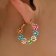 thumbnail image 4 of WIFKLSIIPG 1 Paire de Boucles d'Oreilles Fleur Bohème Printemps et Été Fleurs Colorées Boucles d'Oreilles Perles pour Femmes Boucles d'Oreilles Rondes Perles, 4 of 5