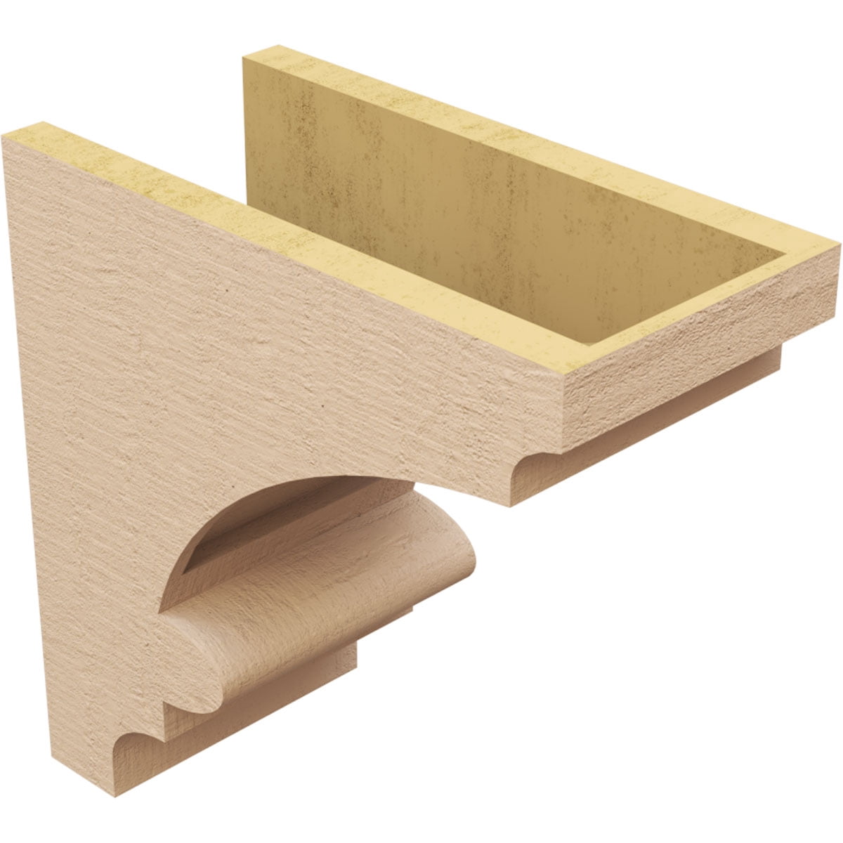 7"W x 14"D x 14"H Classic Diane Rough Cedar Woodgrain TimberThane Corbel, Primed Tan