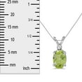 thumbnail image 2 of 14k White Gold Oval Peridot And Diamond Pendant, 2 of 2