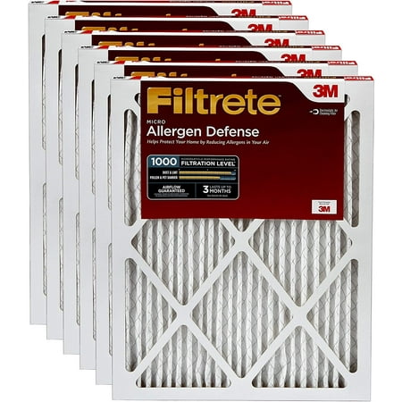 Filtrete 16x25x1, AC Furnace Air Filter, MPR 1000, Micro Allergen Defense, 6-Pack