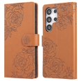 thumbnail image 1 of For Samsung Galaxy S25 Ultra Case Rose Flower Wallet PU Leather Phone Cover with 3 Card Slots - Dark, 1 of 5