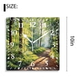 thumbnail image 2 of 10 Inch Wall Clock Battery Operated Silent Clock Decorative for Office, Kitchen, Outdoor, Living Room，Outdoor Footpath Green City Park Sun Rays Freshness Hiking forest Print, 2 of 4