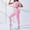 Pink, variant on ZZwxWA Workout Sets for Women Two Piece Outfits Seamless High Waist Leggings Yoga Crop Tops Athletic Sports Gym Sets