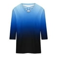 thumbnail image 4 of Patlollav Plus Size Blouses Womens 3/4 Sleeve Tops V Neck Tunic Tops Casual Loose T-Shirts, 4 of 6