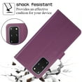 thumbnail image 5 of Allytechgroup for Samsung Galaxy S20 Wallet Case, Premium PU Leather Magnetic Buckle Zipper Pocket Card Slots Flip Stand Protective Cover with Hand Strap & Shoulder Strap - Darkpurple, 5 of 12