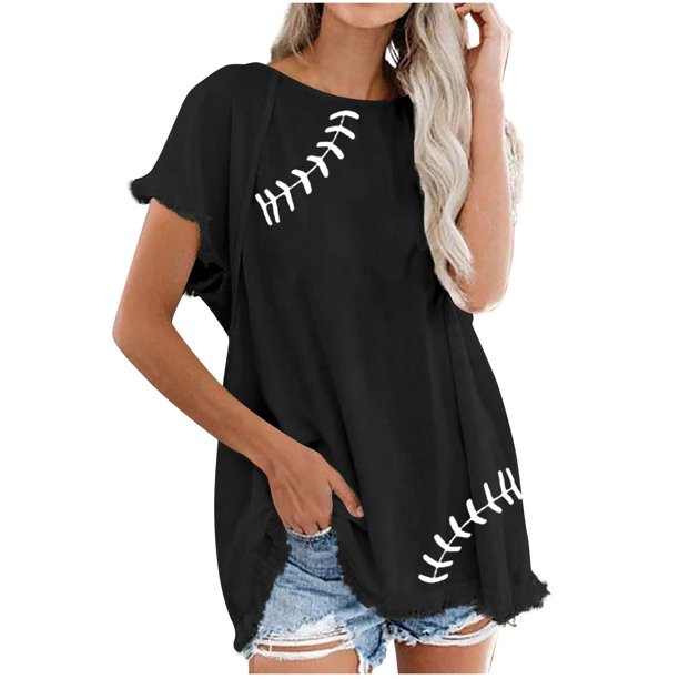 Camiseta de manga corta estampada casual para mujer OAVQHLG3B Store lin121212