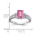 thumbnail image 2 of Primal Gold 14 Karat White Gold 7x5mm Emerald Cut Pink Tourmaline and AA Diamond Ring, 2 of 3