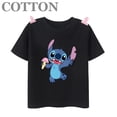 thumbnail image 3 of 2024 Disney Anime Stitch Moda Verano Niños Múltiples Dibujos Animados Algodón Camisetas Cuello Redondo Casual Manga Corta Estampado Patrón, 3 of 5