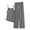 Dark Gray, variant on Women's Stripe Loungewear Set Camisole Tops Drawstring Wide Leg Pants Matching Sets Soft Comfortable Breathable Sleepwear Pajamas Outfits Dark Gray 5XL