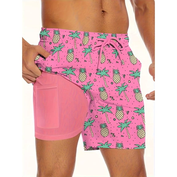 Ginsiom Mens Swim Trunks with Mesh Lining Quick Dry Board Shorts Beach Swim Shorts Swimwear