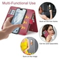 thumbnail image 4 of Allytechgroup Wallet Phone Case for iPhone 16 Pro with Credit Card Slot, RFID Blocking PU Leather Flip Case for Women Men with Kickstsnd Shockproof Bumper for iPhone 16 Pro, Red, 4 of 5